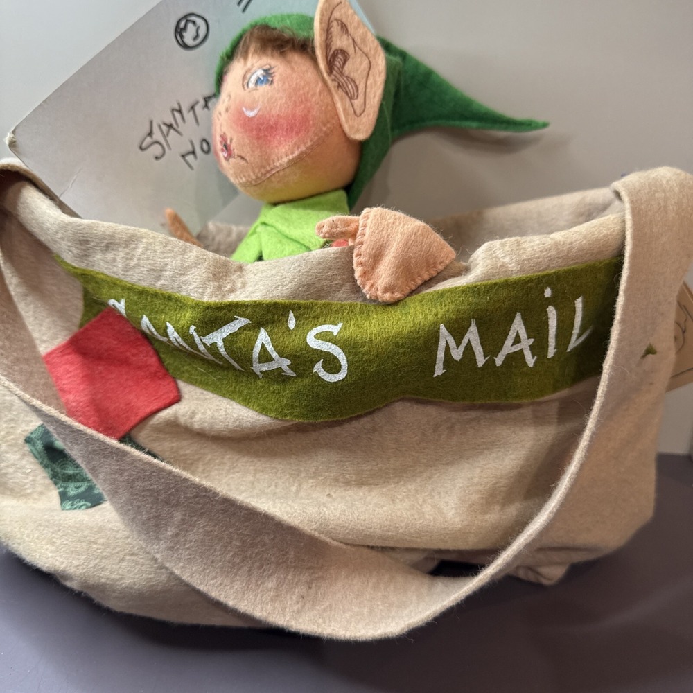 Annalee Christmas Santa's Mail Bag w/ Smiling Elf Inside - Picture 2 of 8